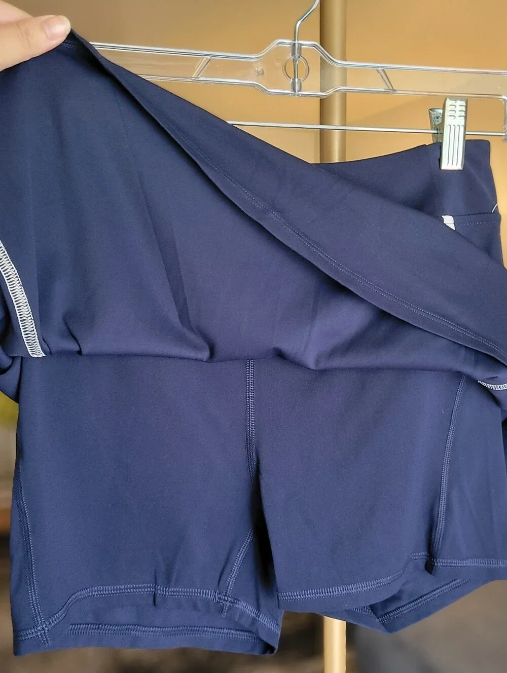 Free People Movement Never Better Volley Skort Skirt Navy Blue And White Stripe - Picture 8 of 16